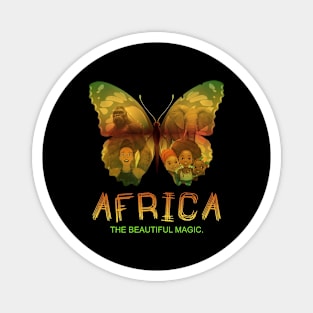 Africa The Beautiful Magic - Adorable African American Butterfly Magnet